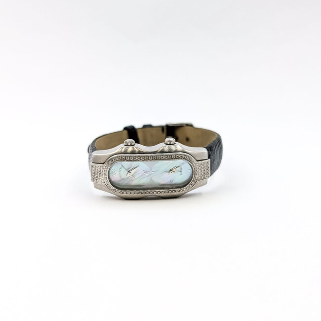 Phillip Stein MOP .05ctw Natual Diamonds 40mm Stainless Steel 8" Box and Papers 226016602