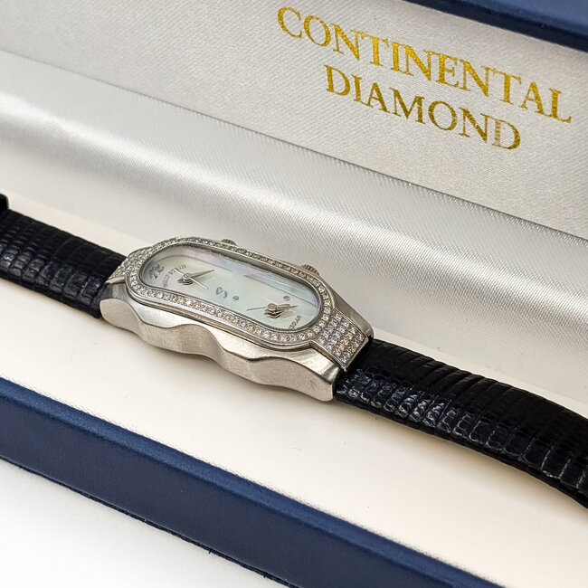 Phillip Stein MOP .05ctw Natual Diamonds 40mm Stainless Steel 8" Box and Papers 226016602