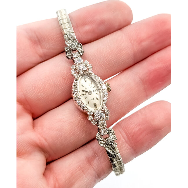 Watch Bulova 23 Jewel 20x14mm 14kw & Stainless Steel 7.5" Box and Papers 226016603