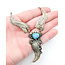 Necklaces Native "WD" Drop Feather Turquoise Sterling 20" 27.5g 226020033