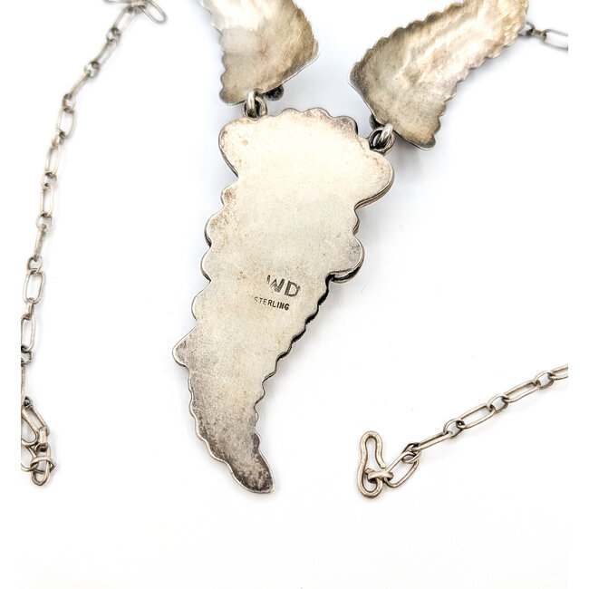 Necklaces Native "WD" Drop Feather Turquoise Sterling 20" 27.5g 226020033