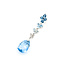 Pendant Dangle .05ctw Round Diamonds 2.5ctw Blue Topaz 14kw 1.55x.3" 1.9g 226020025