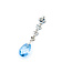 Pendant Dangle .05ctw Round Diamonds 2.5ctw Blue Topaz 14kw 1.55x.3" 1.9g 226020025
