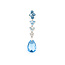 Pendant Dangle .05ctw Round Diamonds 2.5ctw Blue Topaz 14kw 1.55x.3" 1.9g 226020025