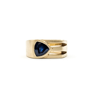 Ring Custom 1.51ct Blue Sapphire 14ky 9mm Sz7 14.32g 226020068