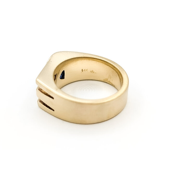 Ring Custom 1.51ct Blue Sapphire 14ky 9mm Sz7 14.32g 226020068