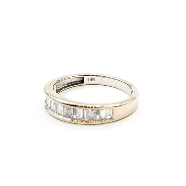 Rings Bridal 1.00ctw Baguette Diamonds 14kw 4.6mm Sz7 2.7g 226020029