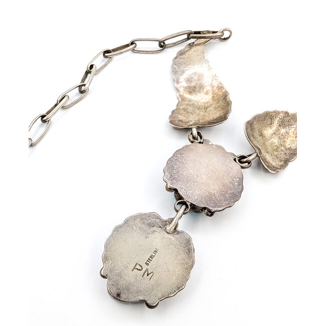 Necklaces Native "PM" Dangle Feather Turquoise Sterling 16" 27.8g 226020034