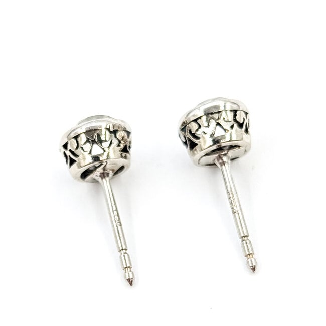 Earrings Stud 1.80ctw Antique Victorian Mine Cut Diamonds Platinum 6.2mm 2.02g 226020031