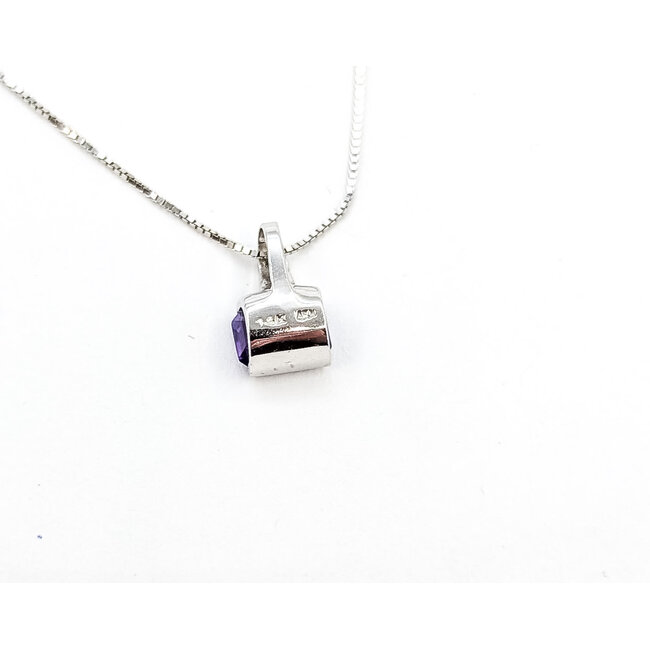 Pendant Drop .55ct Purple Amethyst 14kw 10x6mm 18" 1.73g 226020028