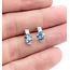 Earrings Stud 1.6ctw Sky Blue Topaz 14kw 11x6mm 2.58g 226020026