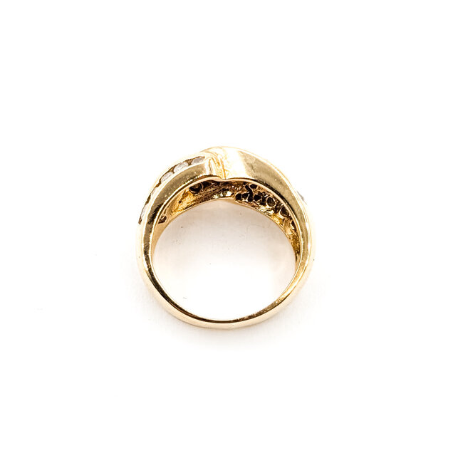 Ring Cluster 1.00ctw Round Diamonds 14ky 10mm Sz5 6.63g 126020049