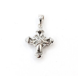 Pendant Cross .08ctw Bagguette Diamonds 14kw 22x14mm 2.07g 126020052