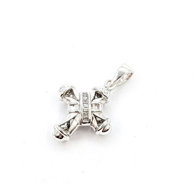 Pendant Cross .08ctw Bagguette Diamonds 14kw 22x14mm 2.07g 126020052