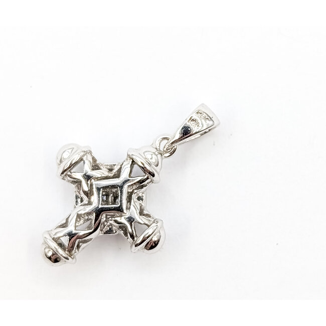 Pendant Cross .08ctw Bagguette Diamonds 14kw 22x14mm 2.07g 126020052