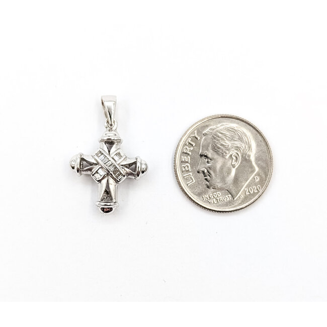 Pendant Cross .08ctw Bagguette Diamonds 14kw 22x14mm 2.07g 126020052