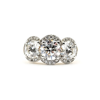 Ring 3-Stone 4.96ctw Lab Grown Diamonds .20ctw Diamonds 18ky 950pt 12.44g Sz8.75  126017541