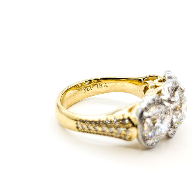 Ring 3-Stone 4.96ctw Lab Grown Diamonds .20ctw Diamonds 18ky 950pt 12.44g Sz8.75  126017541