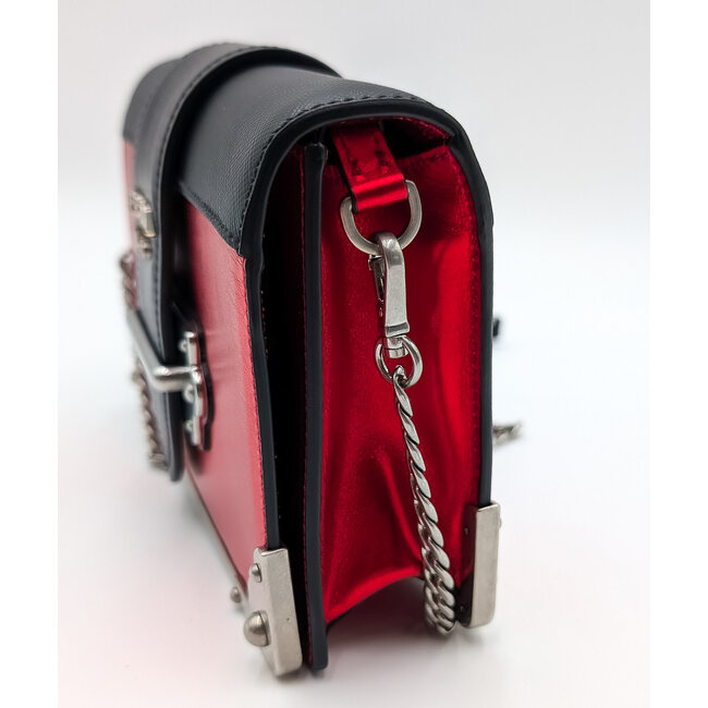 Crossbody Prada Cahier Saffiano Trimmed Calf Red & Black 126025027