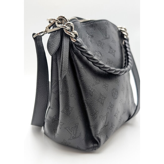 Handbag Louis Vuitton Babylone Mahina Chain 2-Way M51223 Black Leather 126025023