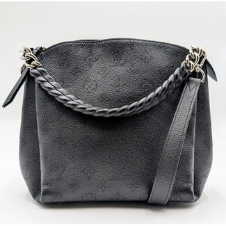 Handbag Louis Vuitton Babylone Mahina Chain 2-Way M51223 Black Leather 126025023