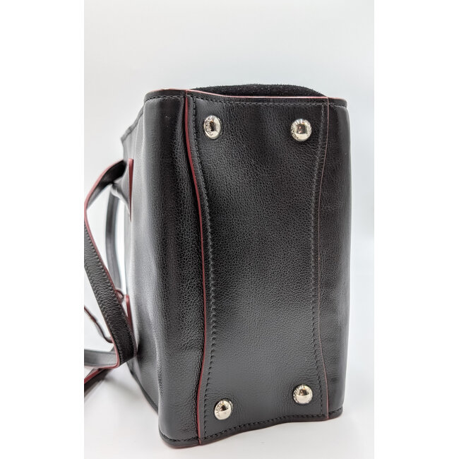 Handbag Prada Double Cuir Saffiano Small Black & Red 126025022