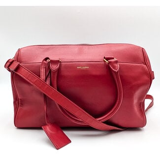 Handbag Saint Laurent Baby Duffle Red Leather W/strap 126025020