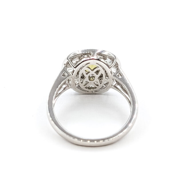 Ring Cocktail 1.21ctw Round & Baguette Diamonds GIA Report: 2225171673 1.19ct Green Alexandrite 14kw 14mm Sz7 4.1g 226030018