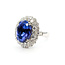 Ring Cocktail Double Halo 2.07ctw Round Diamonds GIA Report: 2235457240 9.6ct Bluish Violet Block "D" Tanzanite Platinum 22mm Sz7.25 12.5g 226030016
