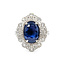 Ring Cocktail Milgrain 0.99ctw Round Diamonds GIA Report: 5232764898 3.79ct Blue Ceylon Sapphire 14kw 21mm Sz7 5.4g 226030020
