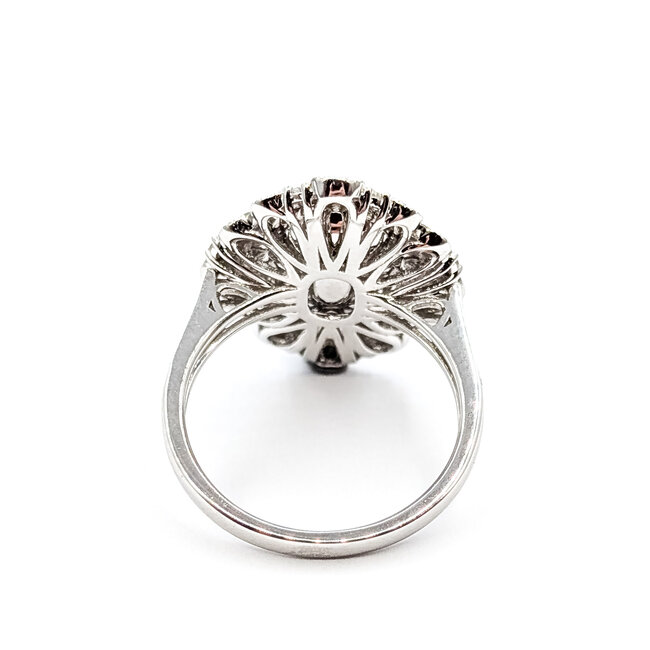 Ring Cocktail Milgrain 0.99ctw Round Diamonds GIA Report: 5232764898 3.79ct Blue Ceylon Sapphire 14kw 21mm Sz7 5.4g 226030020