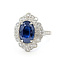 Ring Cocktail Milgrain 0.99ctw Round Diamonds GIA Report: 5232764898 3.79ct Blue Ceylon Sapphire 14kw 21mm Sz7 5.4g 226030020