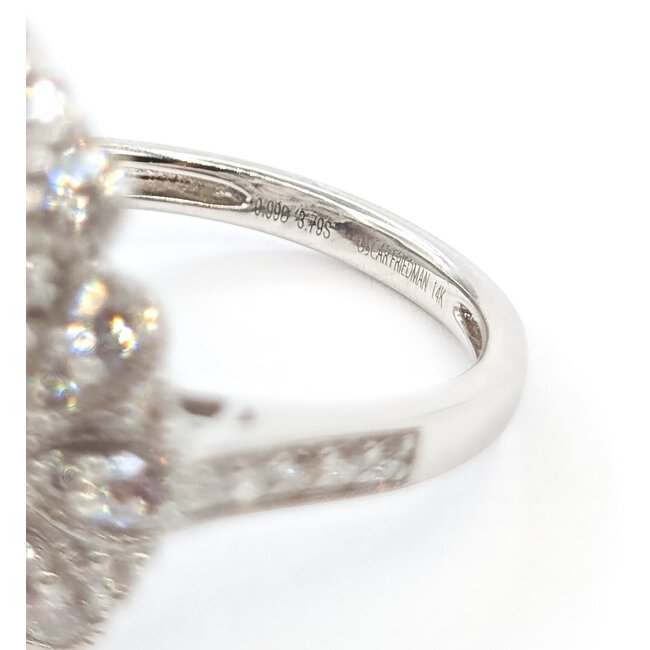 Ring Cocktail Milgrain 0.99ctw Round Diamonds GIA Report: 5232764898 3.79ct Blue Ceylon Sapphire 14kw 21mm Sz7 5.4g 226030020