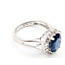 Ring Halo 0.56ctw Round & Baguette Diamonds GIA Report: 5231597272 3.6ct Blue Sapphire Platinum 13mm Sz7 6.3g 226030022