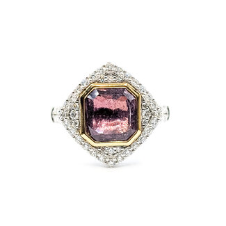 Ring Cocktail 0.66ctw Round Diamonds GIA Report: 5231837994 4.4ct No Heat Pink Sapphire Platinum 17mm Sz6.5 7.6g 226030031