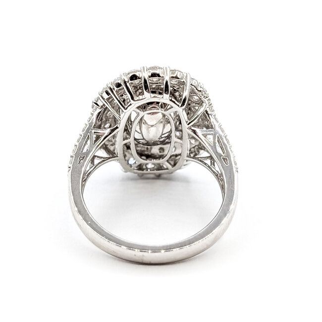 Ring Cocktail Sirpal Halo 1.61ctw Round Diamonds GIA Report: 1232837999 4.29ct Yellowish Green Alexandrite Platinum 20mm Sz7 9.1g 226030032