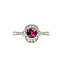 Ring Halo Milgrain 0.24ctw Round Diamonds 0.66ct Red Ruby Platinum 10mm Sz6.5 4.4g 226030021