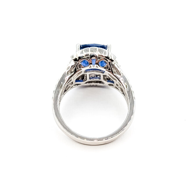 Ring Milgrain 1.34ctw Round & Baguette Diamonds GIA Report: 5231723022 4.54ct Blue Ceylon Sapphire Platinum 15mm Sz6.75 9.9g 226030023