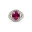 Ring Cocktail Milgrain 1.55ctw Round Diamonds GIA Report: 7235382212 4.62ct Red Mozambique Ruby Platinum 16mm Sz7 9.2g 226030015