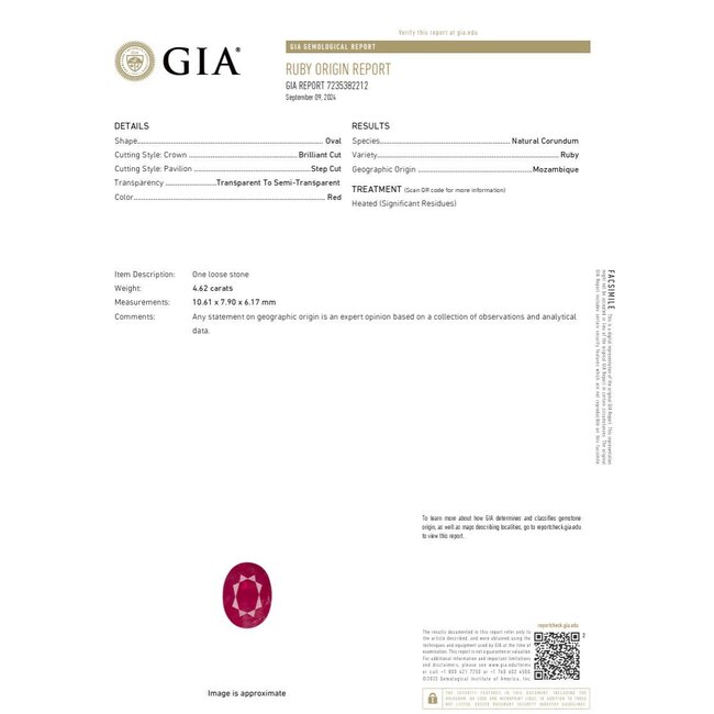 Ring Cocktail Milgrain 1.55ctw Round Diamonds GIA Report: 7235382212 4.62ct Red Mozambique Ruby Platinum 16mm Sz7 9.2g 226030015