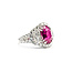 Ring Cocktail Milgrain 1.55ctw Round Diamonds GIA Report: 7235382212 4.62ct Red Mozambique Ruby Platinum 16mm Sz7 9.2g 226030015