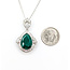 Necklace Drop Halo W/Chain 0.73ctw Round Diamonds 5.38ct Green Emerald Platinum 1.5x.75" 17" 11.1g 226030010