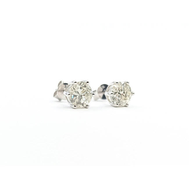 Earrings Stud 1.99ctw Round Diamonds 14kw 7.5mm 1.6g 226030006