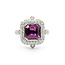 Ring Double Halo Milgrain 0.79ctw Round Diamonds GIA Report: 1236838061 3.04ct No Heat Pink Sapphire Platinum 18mm Sz6.75 8.7g 226030029