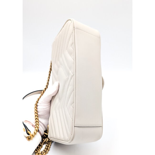 Handbag Gucci Marmont Medium Off-White Leather 126025030