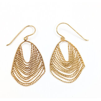 Earrings Beaded Fan French Hook 10ky 1" 3.27g 126022007