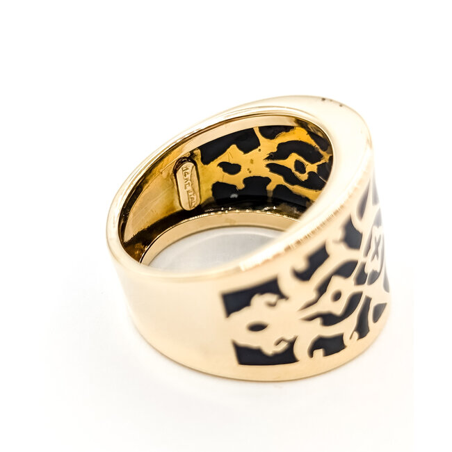 Ring Cigar Black Enamel 14ky 17.5mm Sz9 4.57g 226022008