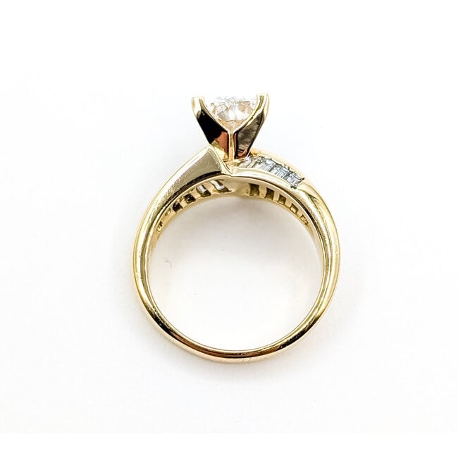 Ring Engagement 1.00ct Trillion Lab Grown Diamond IGI: LG696557233  Channel set .75ctw Baguette Diamonds 14ky sz6.75 124060244