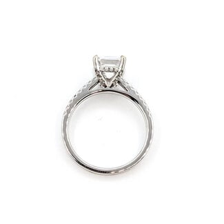 Ring Engagement Hidden Halo Cathedral 1.96 Asscher Lab Grown Diamond IGI: 713549167 0.35ctw Near Colorless Diamonds 18kw 2mm Sz7 3.5g 125120034