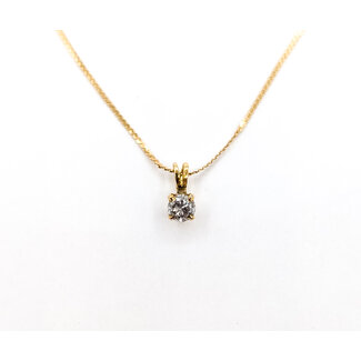 Pendant Solitaire S-Link .25ct Round Diamond 14ky 9x4mm 17.5" 1.68g 226020075